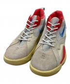 NIKEナイキ）の古着「ミッドカットスニーカー」｜ベージュ×レッド