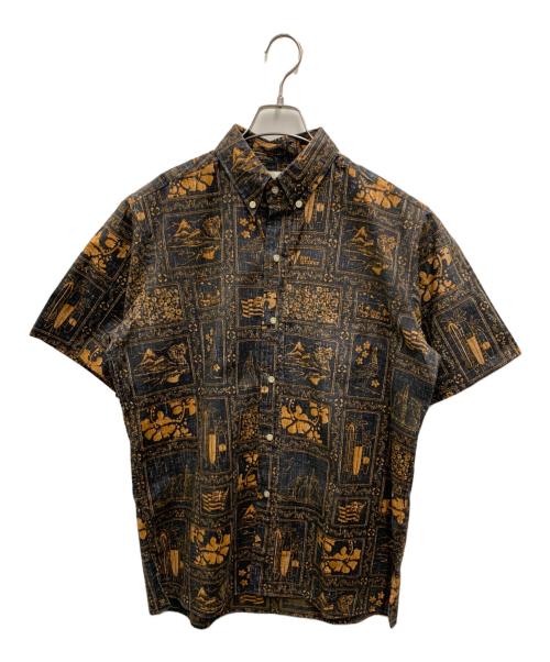 reyn spooner（レイン スプナー）reyn spooner (レイン スプナー) 半袖シャツ ブラック×オレンジ サイズ:Mの古着・服飾アイテム