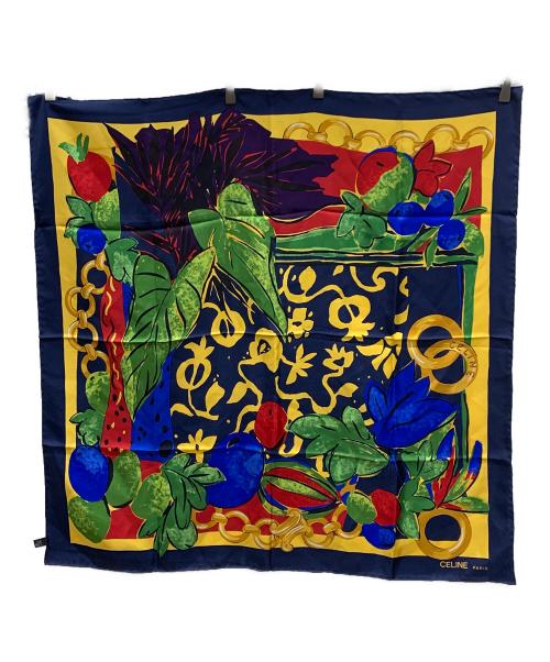 CELINE（セリーヌ）CELINE (セリーヌ) シルクスカーフ ブルーの古着・服飾アイテム