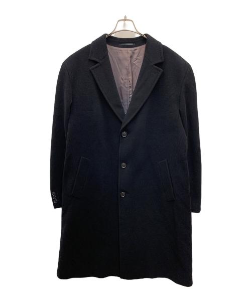 HUGO BOSS（ヒューゴ ボス）HUGO BOSS (ヒューゴ ボス) カシミヤ混コート ブラック サイズ:不明の古着・服飾アイテム