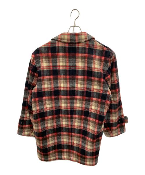 NORTH MARINE DRIVE（ノースマリンドライブ）NORTH MARINE DRIVE (ノースマリンドライブ) チェックウールコート レッド×ブラック サイズ:FREEの古着・服飾アイテム