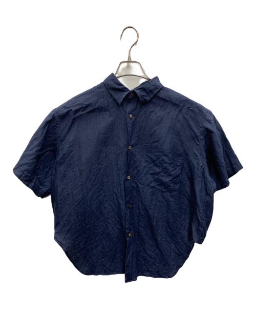 tricot COMME des GARCONS（トリココムデギャルソン）tricot COMME des GARCONS (トリココムデギャルソン) 半袖リネンシャツ ネイビー サイズ:FREEの古着・服飾アイテム