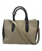 ATAOアタオ）の古着「2WAYバッグ」｜ベージュ×ブラック