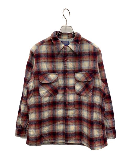 PENDLETON（ペンドルトン）PENDLETON (ペンドルトン) ウールチェックシャツ レッド×アイボリー サイズ:Lの古着・服飾アイテム