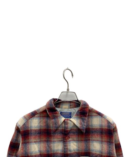 PENDLETON（ペンドルトン）PENDLETON (ペンドルトン) ウールチェックシャツ レッド×アイボリー サイズ:Lの古着・服飾アイテム