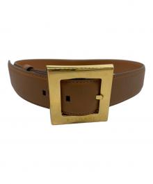 BVLGARI（ブルガリ）の古着「レザーベルト」｜ブラウン×ゴールド