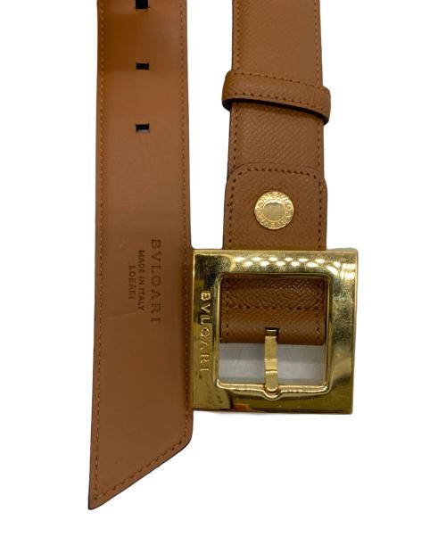 BVLGARI（ブルガリ）BVLGARI (ブルガリ) レザーベルト ブラウン×ゴールド サイズ:5の古着・服飾アイテム