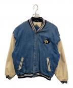 mvsportエムブイ スポーツ）の古着「デニムスタジャン」｜ブルー×ベージュ