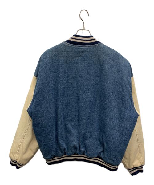 mvsport（エムブイ スポーツ）MVSPORT (エムブイ スポーツ) デニムスタジャン ブルー×ベージュ サイズ:Lの古着・服飾アイテム