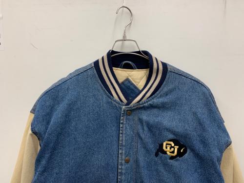 mvsport（エムブイ スポーツ）MVSPORT (エムブイ スポーツ) デニムスタジャン ブルー×ベージュ サイズ:Lの古着・服飾アイテム