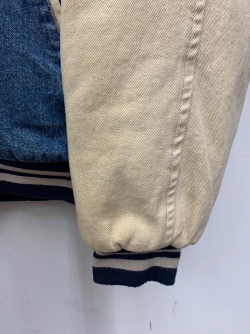 mvsport（エムブイ スポーツ）MVSPORT (エムブイ スポーツ) デニムスタジャン ブルー×ベージュ サイズ:Lの古着・服飾アイテム