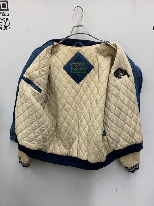 mvsport（エムブイ スポーツ）MVSPORT (エムブイ スポーツ) デニムスタジャン ブルー×ベージュ サイズ:Lの古着・服飾アイテム