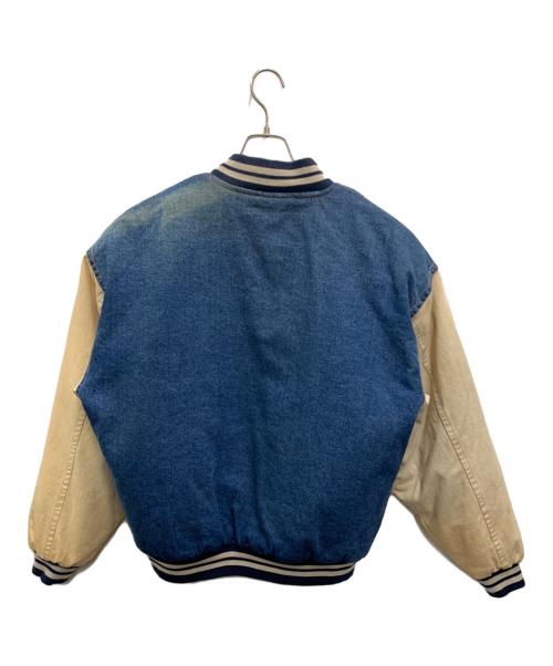 mvsport（エムブイ スポーツ）MVSPORT (エムブイ スポーツ) デニムスタジャン ブルー×ベージュ サイズ:Mの古着・服飾アイテム