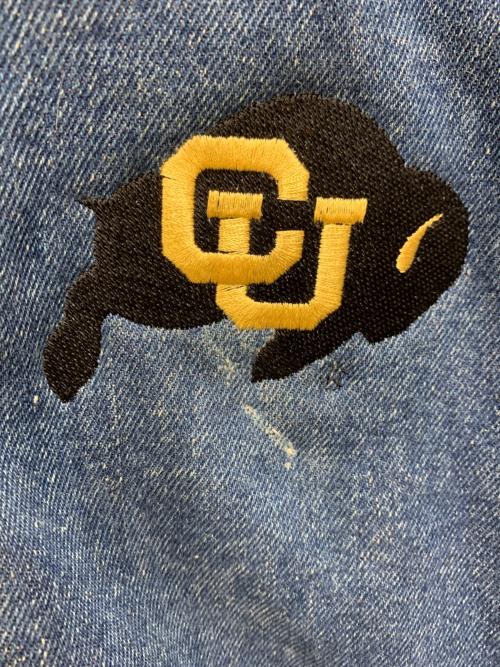 mvsport（エムブイ スポーツ）MVSPORT (エムブイ スポーツ) デニムスタジャン ブルー×ベージュ サイズ:Mの古着・服飾アイテム