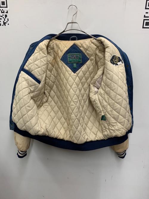 mvsport（エムブイ スポーツ）MVSPORT (エムブイ スポーツ) デニムスタジャン ブルー×ベージュ サイズ:Mの古着・服飾アイテム