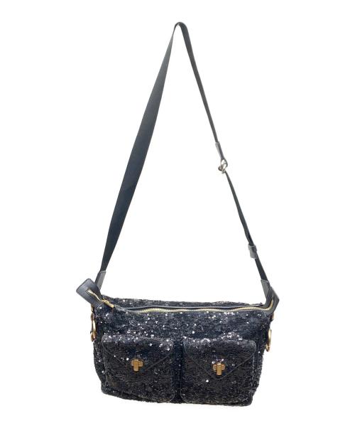 EMPORIO ARMANI（エンポリオアルマーニ）EMPORIO ARMANI (エンポリオアルマーニ) ショルダーバッグ ブラック×ピンクの古着・服飾アイテム