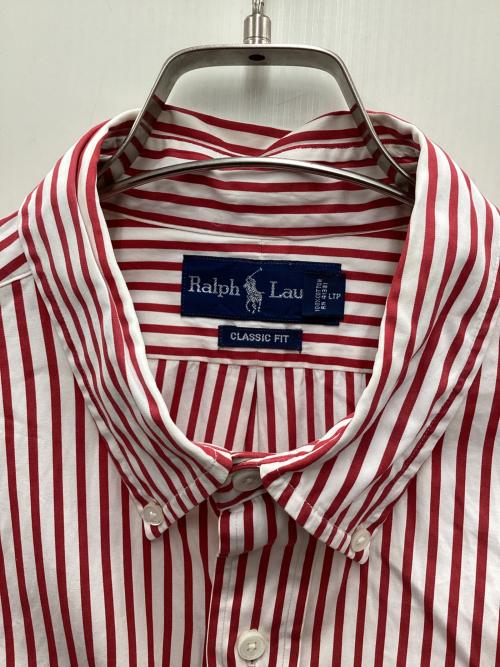 RALPH LAUREN（ラルフローレン）RALPH LAUREN (ラルフローレン) 長袖シャツ レッド×ホワイト サイズ:XLの古着・服飾アイテム