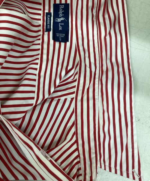 RALPH LAUREN（ラルフローレン）RALPH LAUREN (ラルフローレン) 長袖シャツ レッド×ホワイト サイズ:XLの古着・服飾アイテム