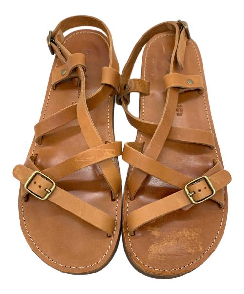 organic handloom（オーガニックハンドルーム）Organic handloom (オーガニックハンドルーム) ストラップサンダル ブラウン サイズ:28の古着・服飾アイテム