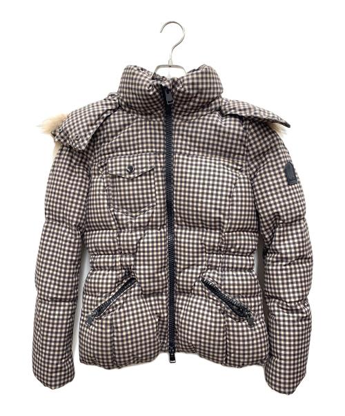 COACH（コーチ）COACH (コーチ) フーデットダウンジャケット ブラウン×ブラック サイズ:XSの古着・服飾アイテム