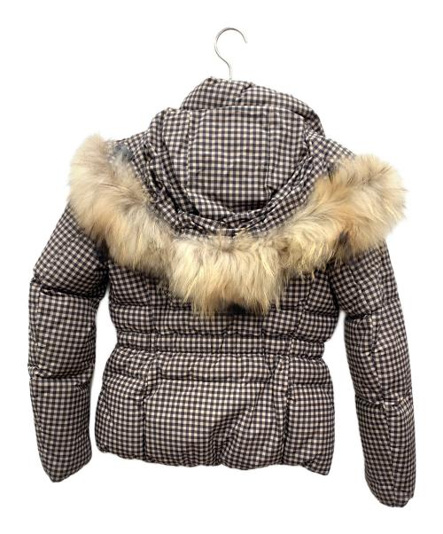 COACH（コーチ）COACH (コーチ) フーデットダウンジャケット ブラウン×ブラック サイズ:XSの古着・服飾アイテム