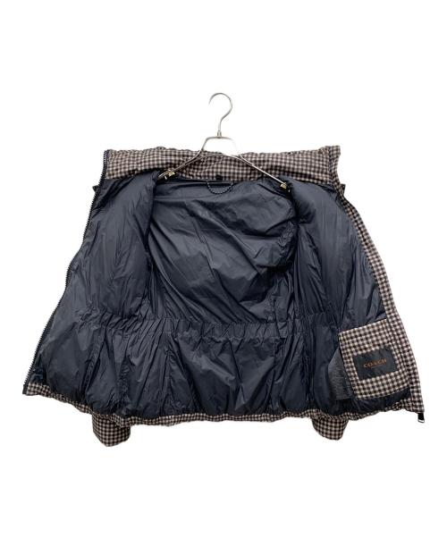 COACH（コーチ）COACH (コーチ) フーデットダウンジャケット ブラウン×ブラック サイズ:XSの古着・服飾アイテム