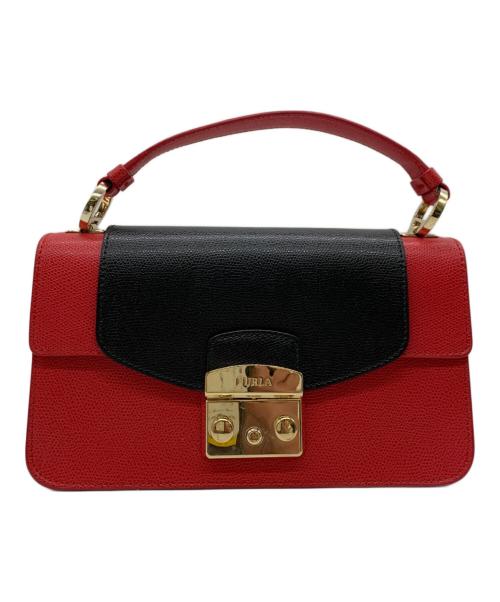 FURLA（フルラ）FURLA (フルラ) ハンドバッグ レッド×ブラックの古着・服飾アイテム