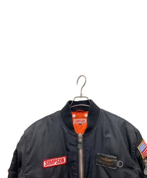 SIMPSON（シンプソン）SIMPSON (シンプソン) MA-1ジャケット ブラック サイズ:LLの古着・服飾アイテム