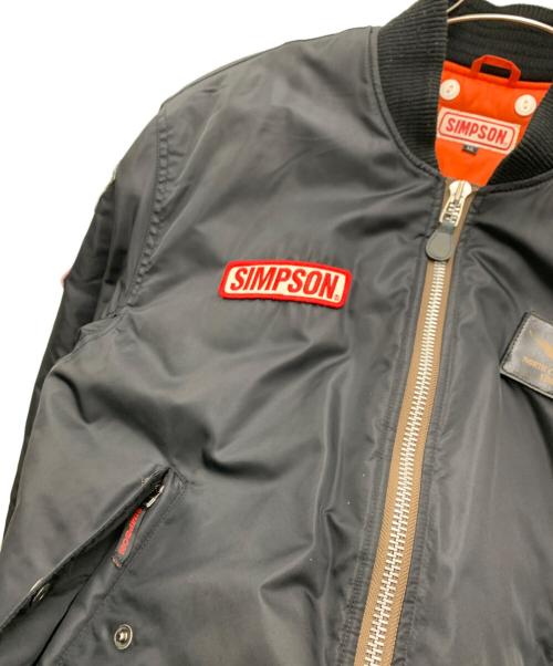 SIMPSON（シンプソン）SIMPSON (シンプソン) MA-1ジャケット ブラック サイズ:LLの古着・服飾アイテム