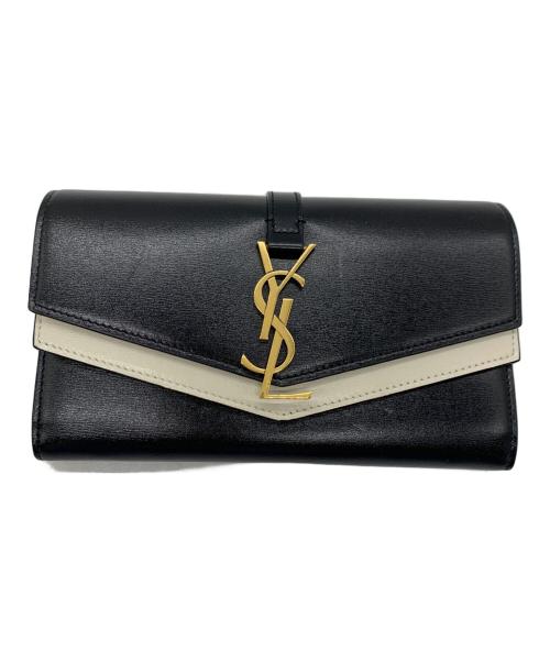 Saint Laurent Paris（サンローランパリ）Saint Laurent Paris (サンローランパリ) 長財布 ブラック×ホワイトの古着・服飾アイテム