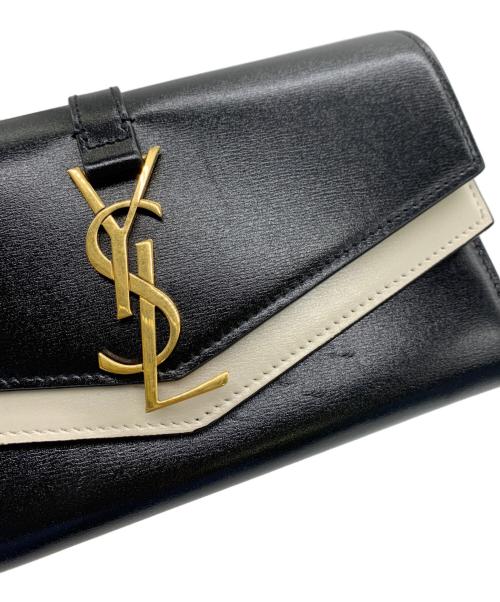 Saint Laurent Paris（サンローランパリ）Saint Laurent Paris (サンローランパリ) 長財布 ブラック×ホワイトの古着・服飾アイテム