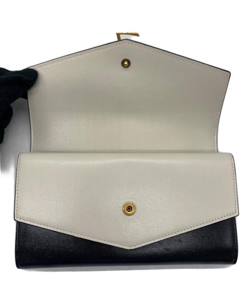 Saint Laurent Paris（サンローランパリ）Saint Laurent Paris (サンローランパリ) 長財布 ブラック×ホワイトの古着・服飾アイテム