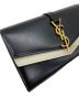 中古・古着 Saint Laurent Paris (サンローランパリ) 長財布 ブラック×ホワイト：45000円