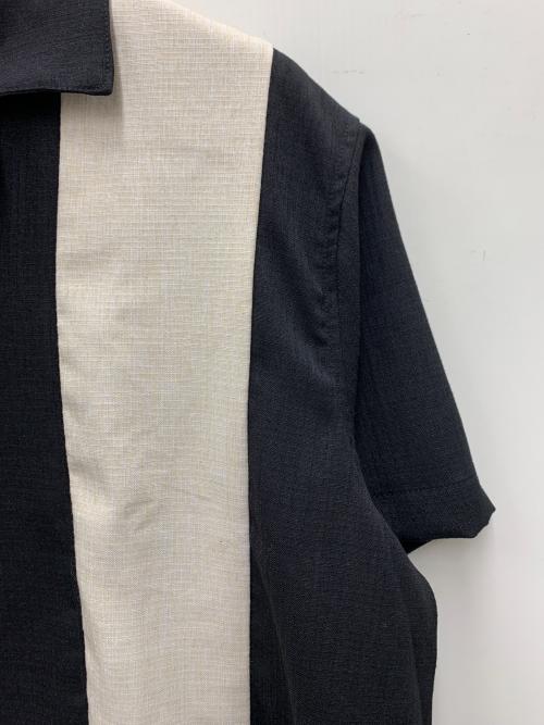 OLD KARAKU WORK（オールドカラクワーク）OLD KARAKU WORK (オールドカラクワーク) 半袖シャツ ブラック×ベージュ サイズ:Lの古着・服飾アイテム