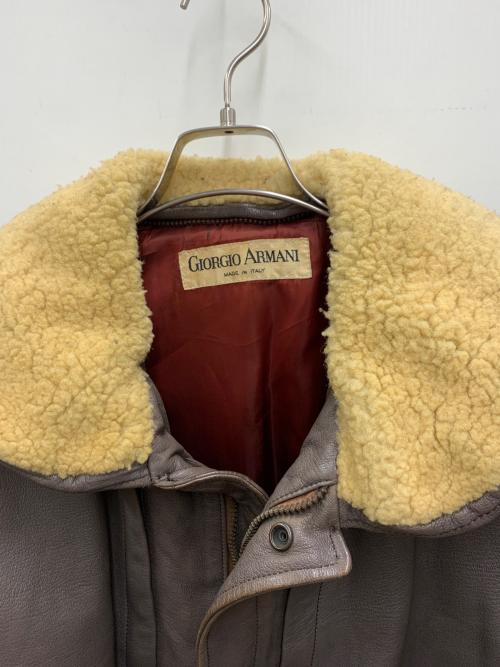 GIORGIO ARMANI（ジョルジョアルマーニ）GIORGIO ARMANI (ジョルジョアルマーニ) レザーコート ブラウン サイズ:不明の古着・服飾アイテム