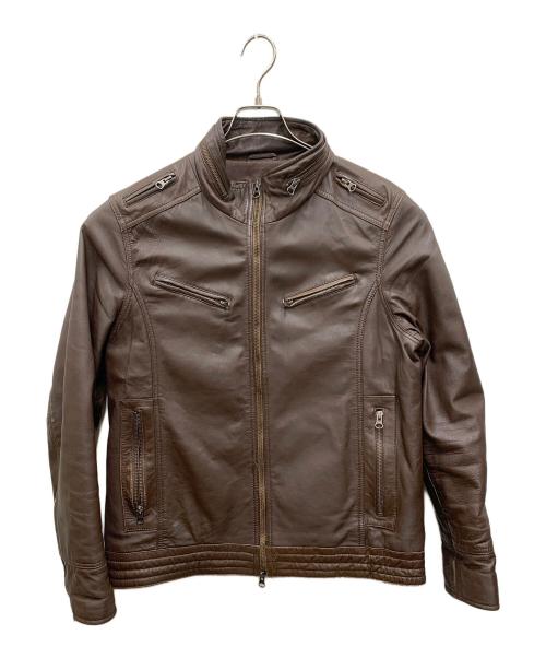 FREEDOM（フリーダム）freedom (フリーダム) レザージャケット ブラウン サイズ:3Lの古着・服飾アイテム