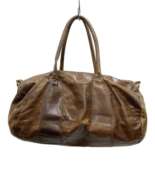 Jas-M.B.（ジャスエムビー）Jas-M.B. (ジャスエムビー) レザーボストンバッグ ブラウンの古着・服飾アイテム