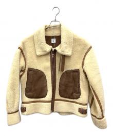 UNITED ARROWS×6(ROKU) BEAUTY&YOUTH（ユナイテッドアローズ×ロク ビューティーアンドユース）の古着「ボアジャケット」｜ベージュ×ブラウン