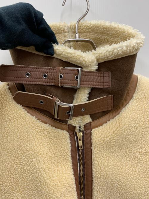 UNITED ARROWS（ユナイテッドアローズ）UNITED ARROWS (ユナイテッドアローズ) 6(ROKU) BEAUTY&YOUTH (ロク ビューティーアンドユース) ボアジャケット ベージュ×ブラウン サイズ:Sの古着・服飾アイテム