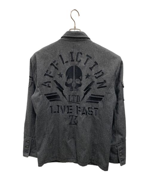 AFFLICTION（アフリクション）AFFLICTION (アフリクション) ライダースジャケット グレー サイズ:XLの古着・服飾アイテム
