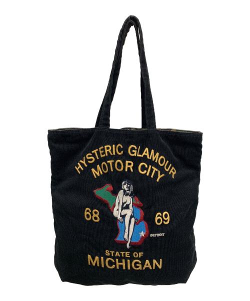 Hysteric Glamour（ヒステリックグラマー）Hysteric Glamour (ヒステリックグラマー) リバーシブルトートバッグ ブラック×オリーブの古着・服飾アイテム