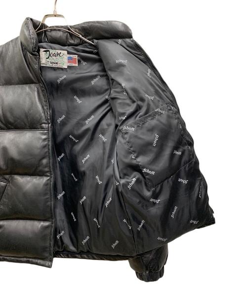 Schott（ショット）Schott (ショット) レザーダウンジャケット ブラック サイズ:40の古着・服飾アイテム