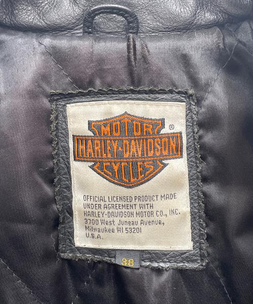 HARLEY-DAVIDSON（ハーレーダビッドソン）HARLEY-DAVIDSON (ハーレーダビッドソン) レザージャケット ブラック サイズ:38の古着・服飾アイテム