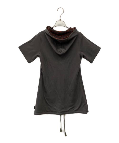 Calvin Klein Jeans（カルバンクラインジーンズ）Calvin Klein Jeans (カルバンクラインジーンズ) 半袖パーカー ブラウン サイズ:Mの古着・服飾アイテム