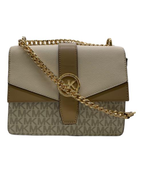 MICHAEL KORS（マイケル・コース）MICHAEL KORS (マイケル・コース) ショルダーバッグ ベージュ×ブラウンの古着・服飾アイテム