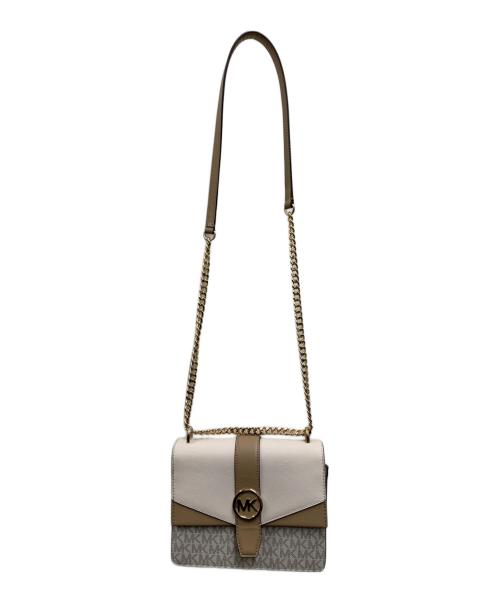 MICHAEL KORS（マイケル・コース）MICHAEL KORS (マイケル・コース) ショルダーバッグ ベージュ×ブラウンの古着・服飾アイテム