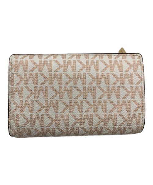 MICHAEL KORS（マイケル・コース）MICHAEL KORS (マイケル・コース) 2つ折り財布 ピンク×ホワイトの古着・服飾アイテム