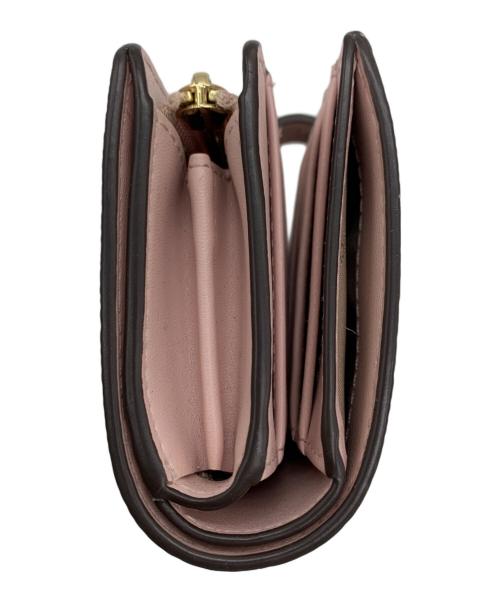 MICHAEL KORS（マイケル・コース）MICHAEL KORS (マイケル・コース) 2つ折り財布 ピンク×ホワイトの古着・服飾アイテム