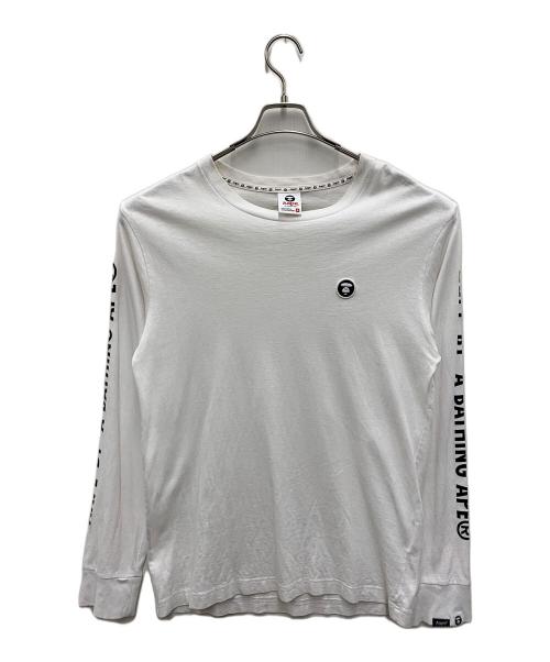 A BATHING APE（ア ベイシング エイプ）A BATHING APE (ア ベイシング エイプ) 長袖カットソー ホワイト サイズ:Mの古着・服飾アイテム