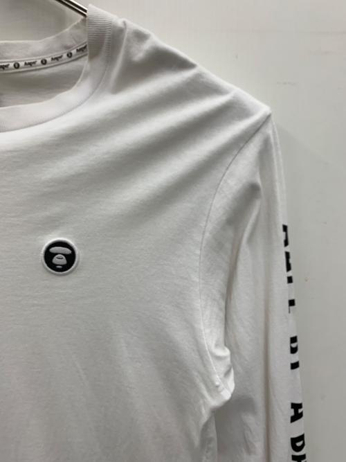 A BATHING APE（ア ベイシング エイプ）A BATHING APE (ア ベイシング エイプ) 長袖カットソー ホワイト サイズ:Mの古着・服飾アイテム